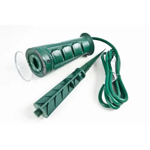 Green Mechanical Dial 3 Outlet Stake Timer With Photocell 15 Amp Green Mechanical Dial 3 Outlet Stake Timer With Photocell 15 Amp