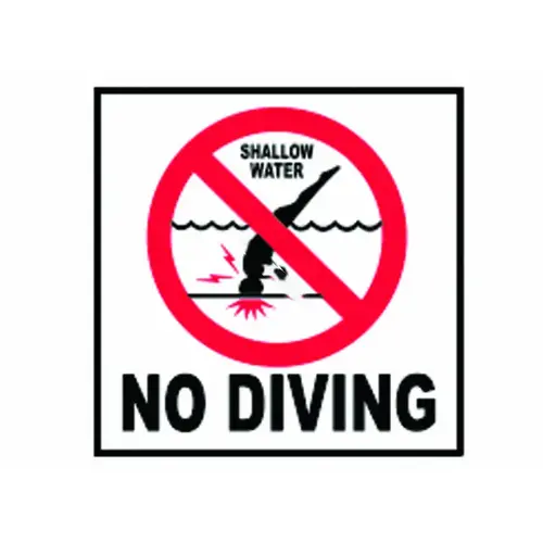 4" X 4" Non-skid 4 Tile No Diving Depth Marker