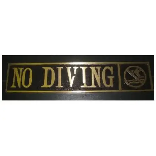 6" X 28" Pool Deck Depth Marker No Diving With Symbol 6" X 28" Pool Deck Depth Marker No Diving With Symbol