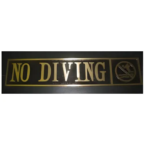 6" X 28" Pool Deck Depth Marker No Diving With Symbol 6" X 28" Pool Deck Depth Marker No Diving With Symbol