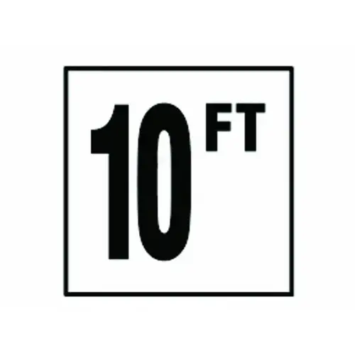 6" X 6" 10 Standard Number With Ft Smooth Tile Depth Marker 6" X 6" 10 Standard Number With Ft Smooth Tile Depth Marker