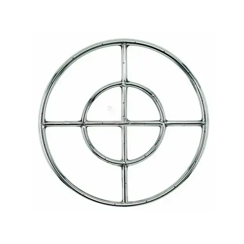 18" Double Ring Stainless Steel Burner With A 1/2" Inlet 18" Double Ring Stainless Steel Burner With A 1/2" Inlet