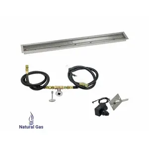 AMERICAN FIREGLASS INC SS-LCBKIT-N-60 60" X 6" Linear Natural Gas Drop-in T-burner Pan Kit