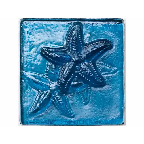 4" X 4" Aquascapes Deco Bondi Starfish Aquamarine Blue 4" X 4" Aquascapes Deco Bondi Starfish Aquamarine Blue