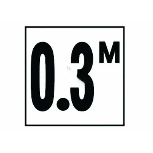 6" X 6" 0.3 Metric Number Smooth Tile Depth Marker 6" X 6" 0.3 Metric Number Smooth Tile Depth Marker