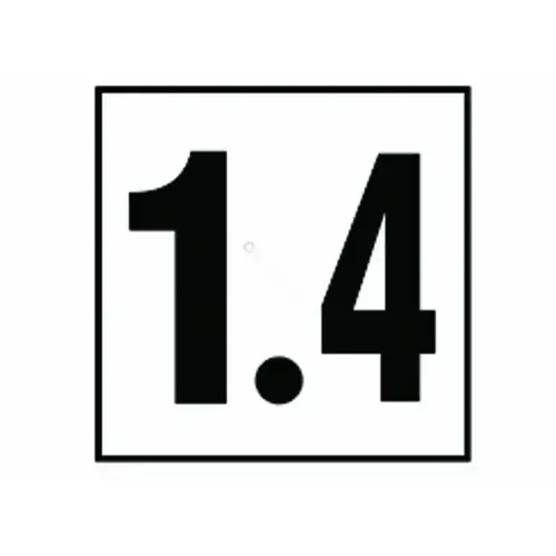 6" X 6" 1.4 Metric Numbers Smooth Tile Depth Marker 6" X 6" 1.4 Metric Numbers Smooth Tile Depth Marker