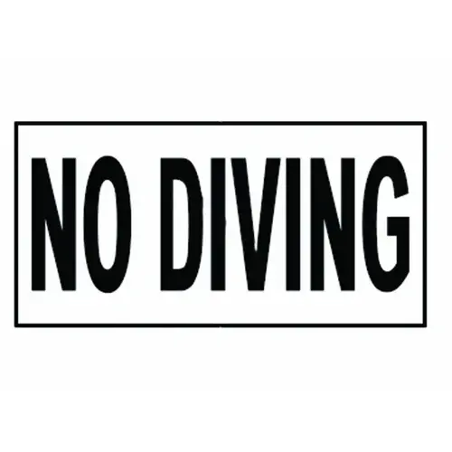 4" 6" X 12" Non-skid No Diving Depth Marker