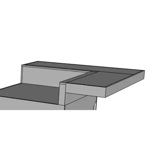 12" Kitch Cab Backsplash W/ Cantilevered Bar