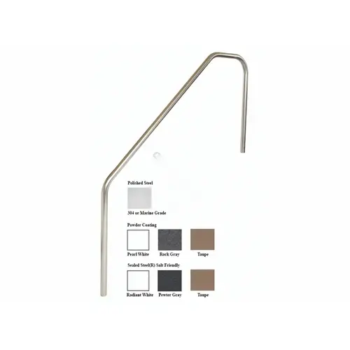 7' Stainless Steel 3 Bend Handrail With 1' Extension