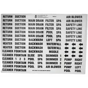LASS Enterprises IDL-1R Red On White Vinyl Plumbing Label Set