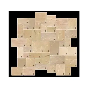 STONE UNIVERSE INC PT8-ABR 18"x18"x1" Ashlar Pattern Antique Brown Paver