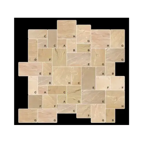 12"x12"x1" Ashlar Pattern Antique Brown Paver