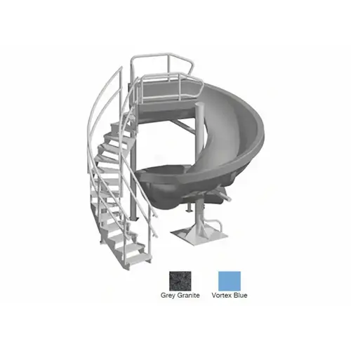 Gray Granite Open Vortex 360 degree Slide With Staircase