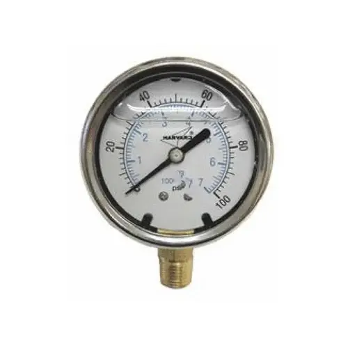 2 1/2" Liquid Filled No-lead Stainless Steel Vacuum And Pressure Gauge Gold