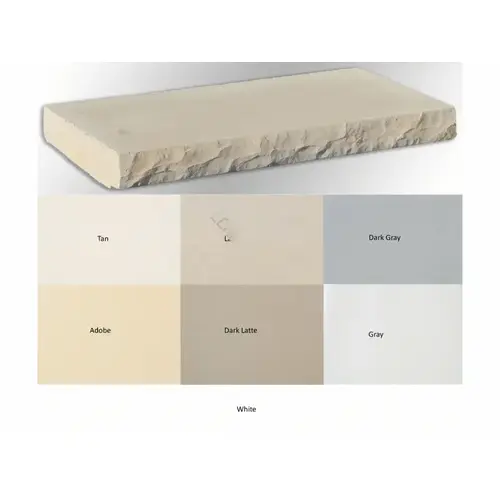 12" X 24" White Rock Face Straight Coping