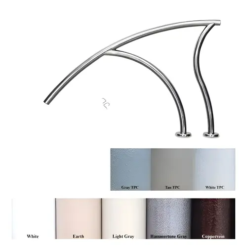 50" Silver Gray Designer 3 Bend Deck To Deck Return Stair Rail