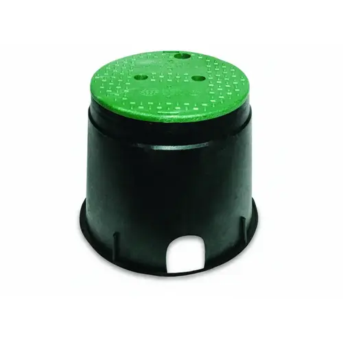 Turfgro 10" Round Valve Box W Lid Blk/grn