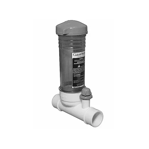 White In-line Automatic 12 Tab Chlorinator Feeder White In-line Automatic 12 Tab Chlorinator Feeder