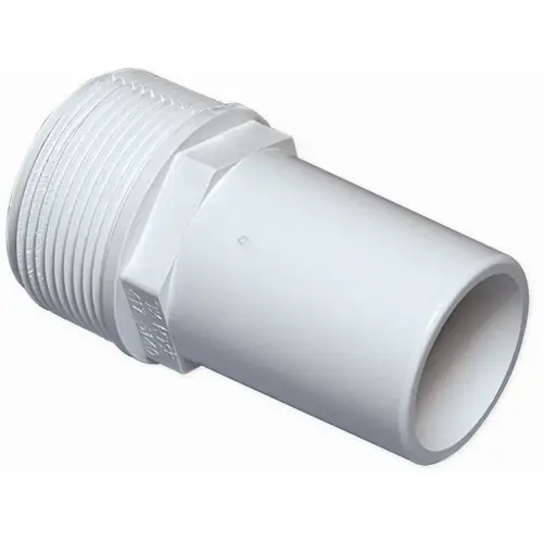 1-1/2" Mpt X 1-1/2" Male Smooth Barb Adapter White 1-1/2" Mpt X 1-1/2" Male Smooth Barb Adapter White