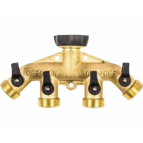 Underhill .75" Brs 4-way Hd Hose Tap Splitter Vlv