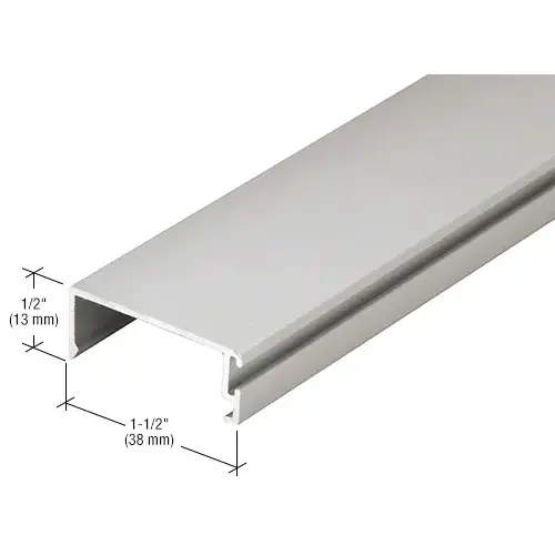 Door Stop with Weatherseal - 21'-2", Clear Anodized Class 1