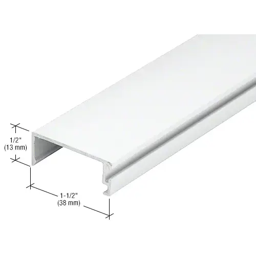 White KYNAR Paint Door Stop with Weatherseal - 21'-2" Stock Length