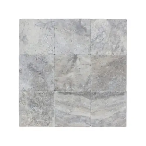 4" X 4" 1.2cm Tumbled Tile Silver 4" X 4" 1.2cm Tumbled Tile Silver