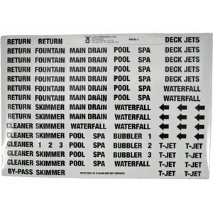 LASS Enterprises IDL-3B V3 Black On White Vinyl High End Pool Plumbing Labels