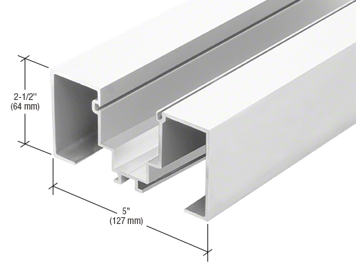 CRL-U.S. Aluminum 1G60552 White KYNAR Paint Door Jamb for 1-5/16" Glass - 24'-2" Stock Length