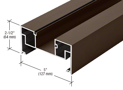 CRL-U.S. Aluminum 1G61522 Deep Pocket Door Jamb for 1-5/16" Glass, Dark Bronze/Black Anodized Class 1 - 24'-2" Stock Length
