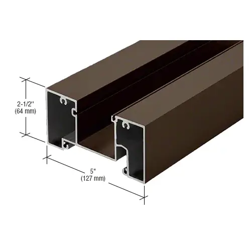 Head Mullion for 1" Glass, 24'-2", Dark Bronze/Black Anodized Class 1