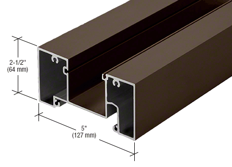 CRL-U.S. Aluminum 1G65222 Head Mullion for 1" Glass, 24'-2", Dark Bronze/Black Anodized Class 1 - 300" Stock Length