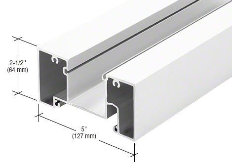 CRL-U.S. Aluminum 1G65252 Head Mullion for 1" Glass, 24'-2", White KYNAR Paint - 300" Stock Length