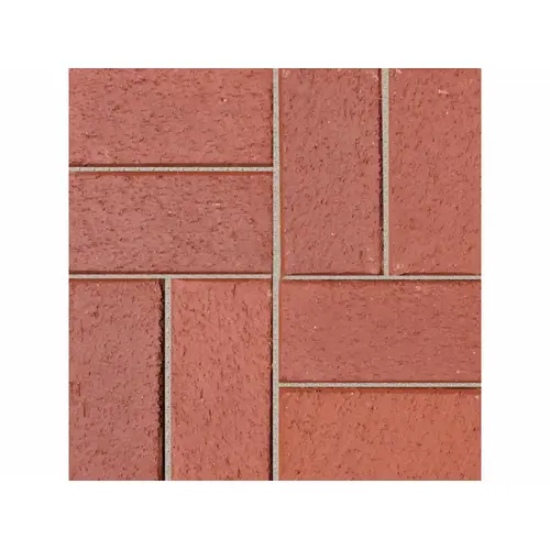 4" X 2-1/4" X 8" Sunset Red Bear Path Clay Paver 4" X 2-1/4" X 8" Sunset Red Bear Path Clay Paver