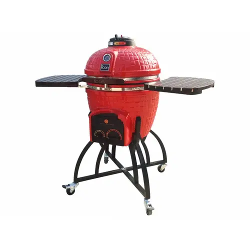 Icon Red Lg Ceramic Grill W/ 22" Cart