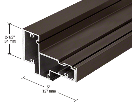 CRL-U.S. Aluminum 1G66722 Header for Transom, 1-5/16" Glass, Dark Bronze/Black Anodized Class 1, 24'-2" Stock Length