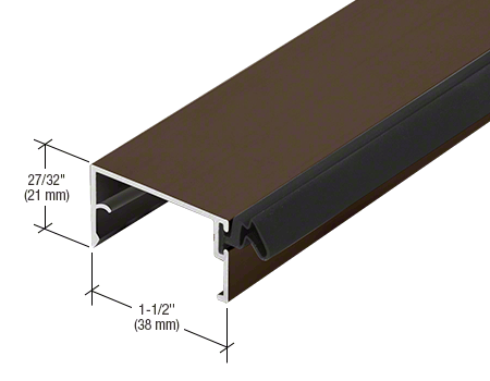 CRL-U.S. Aluminum BR34622 Door Stop, Dark Bronze/Black Anodized Class 1, 21'-2" Stock Length