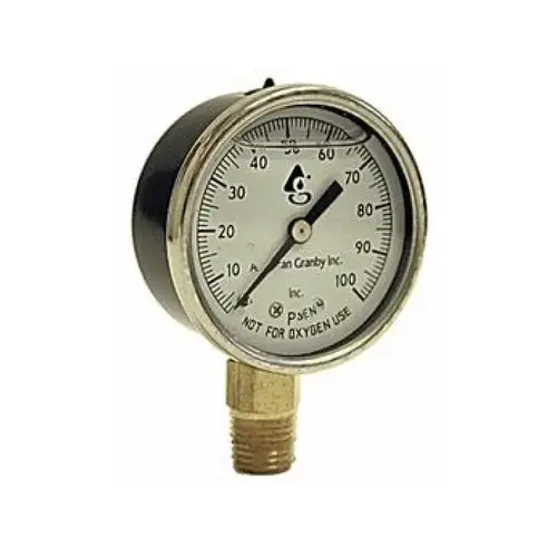 2" 0-30psi .25" Liq Fill Nl Ss Prs Gauge 2" 0-30psi .25" Liq Fill Nl Ss Prs Gauge