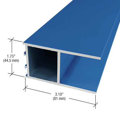 CRL-U.S. Aluminum D10171 Narrow Stile Bottom Rail and Medium Stile Top Rail 3-3/16", Custom Paint- 21'-6" Stock Length