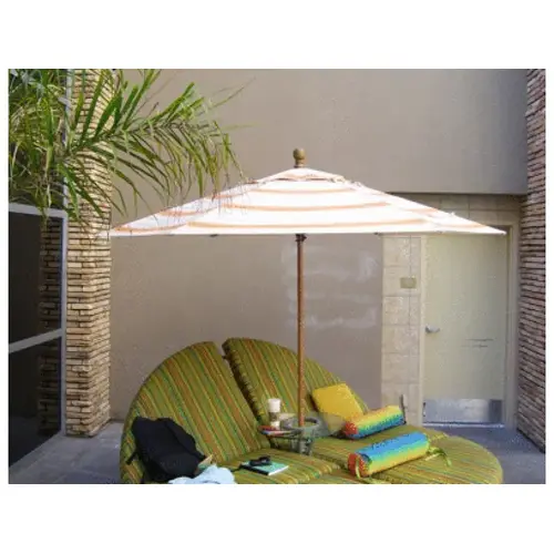 9' San Marco Umbrella With Woodgrain Ribs And Pole