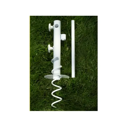 21" The Earthworm Beach Umbrella Anchor For Dirt White