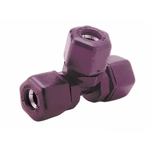 3/8" Black Union Tee/tube Union With 302 Stainless Steel Gripper