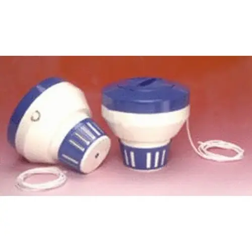 Blue & White Floating Chlorinator With 6' Cord For 3" Tablets Blue & White Floating Chlorinator With 6' Cord For 3" Tablets