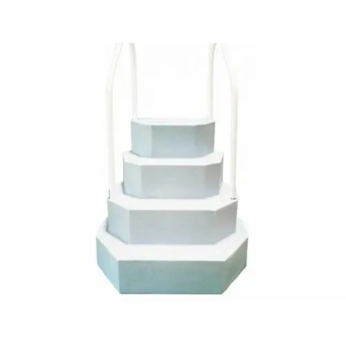 Granite 2-handrail King Above Ground Pool Steps Lg Wht Granite 2-handrail King Above Ground Pool Steps Lg Wht