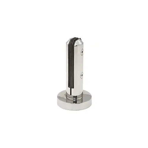 Polished Stainless Low Profile Round One-Piece Surface Mount Frameless Windscreen Clamp