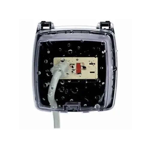 2.25" 2-gang Clr Weatherproof Receptacle Cover