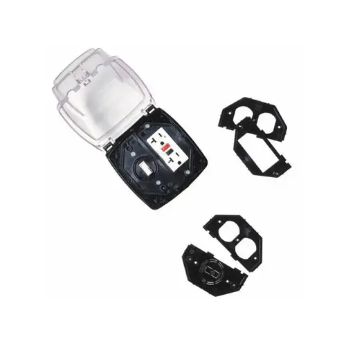 2.25" 2-gang Clr Weatherproof Receptacle Cover 2.25" 2-gang Clr Weatherproof Receptacle Cover