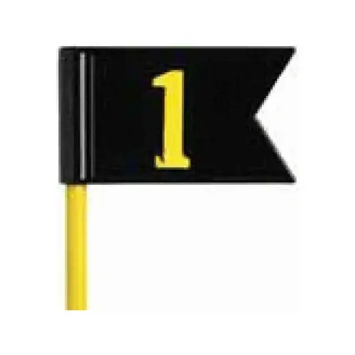 Numbered Practice Green Pennant Black Head Yellow Rod With Base Set 1 - 9 Numbered Practice Green Pennant Black Head Yellow Rod With Base Set 1 - 9