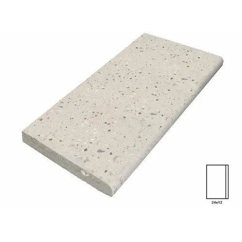 12" X 24" Cool White Desertlock Single Sided Bullnose Coping 12" X 24" Cool White Desertlock Single Sided Bullnose Coping