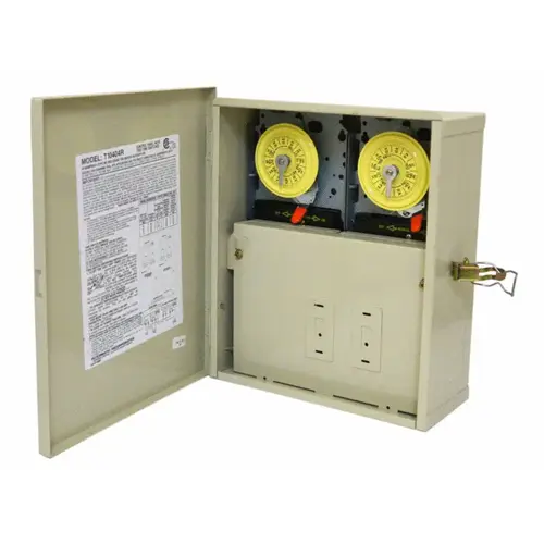 10-1/2" X 12" X 4-1/2" Two T104M Timers In/Outdoor Enclosure Panel W/O Sub 2-220V Mechanisms